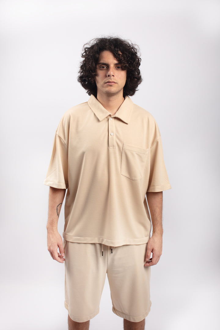 CAMISERO WAFFLE BEIGE