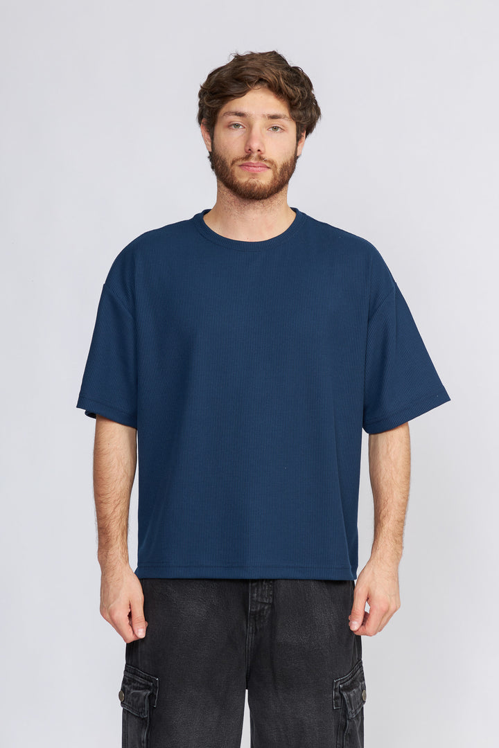 POLO OVERSIZE ACERO - WAFFLE