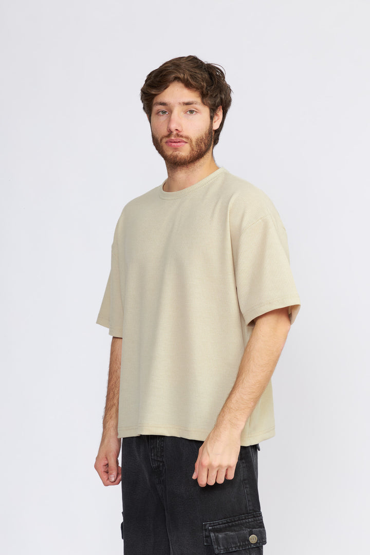 POLO OVERSIZE BEIGE - WAFFLE