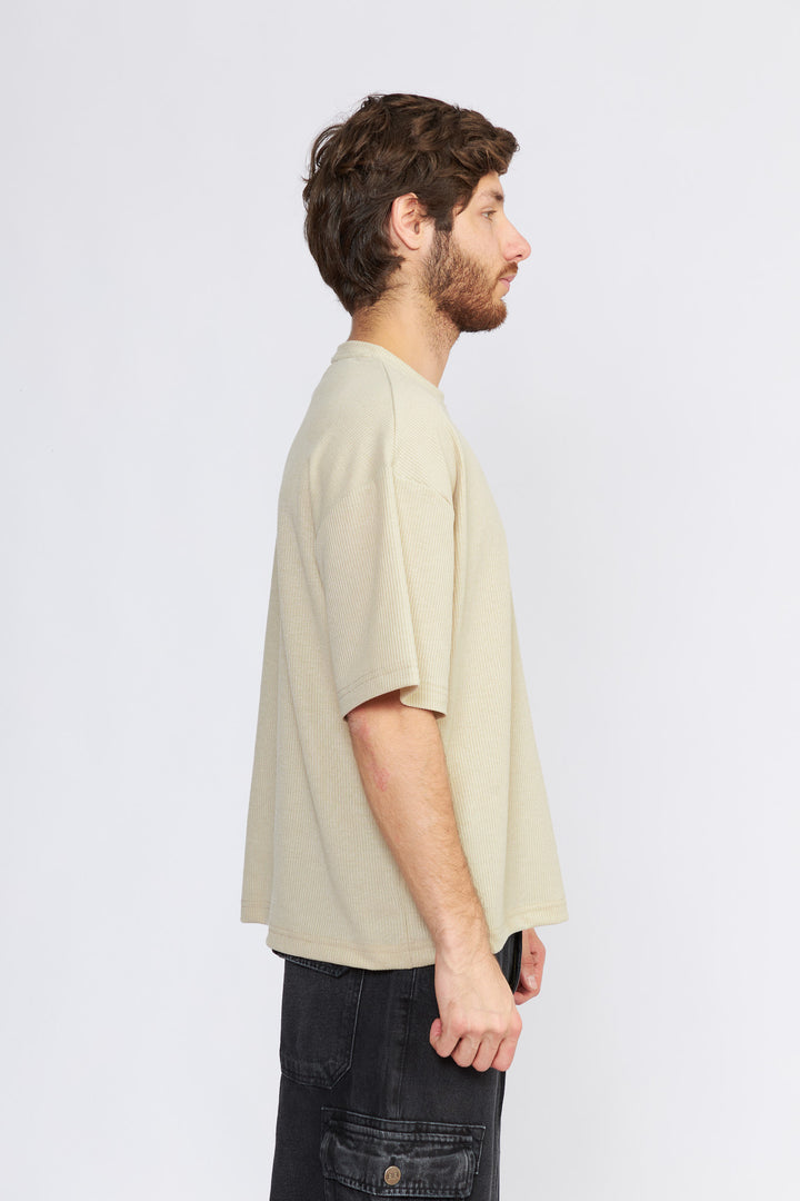 POLO OVERSIZE BEIGE - WAFFLE