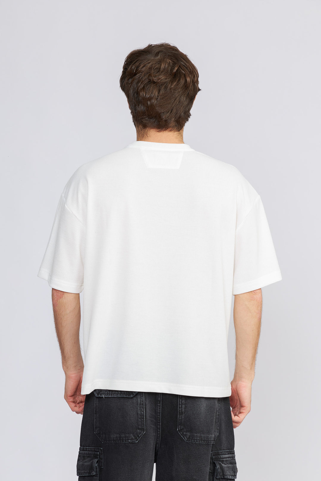 POLO OVERSIZE BLANCO  - WAFFLE