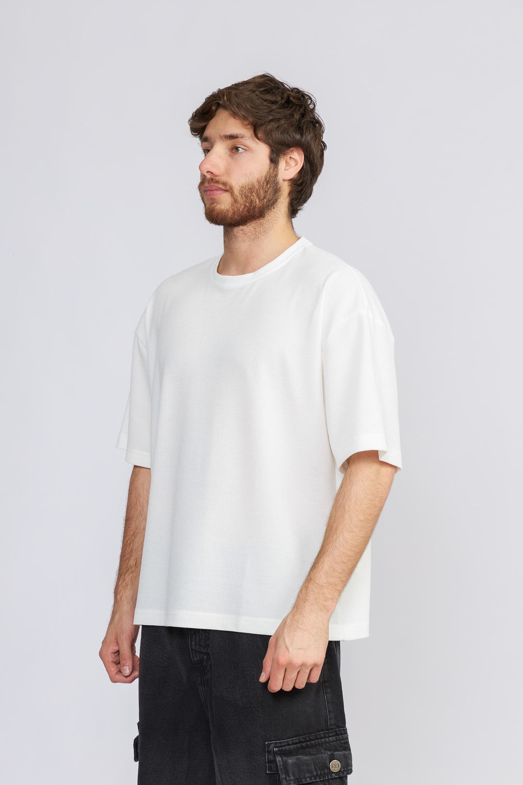 POLO OVERSIZE BLANCO  - WAFFLE