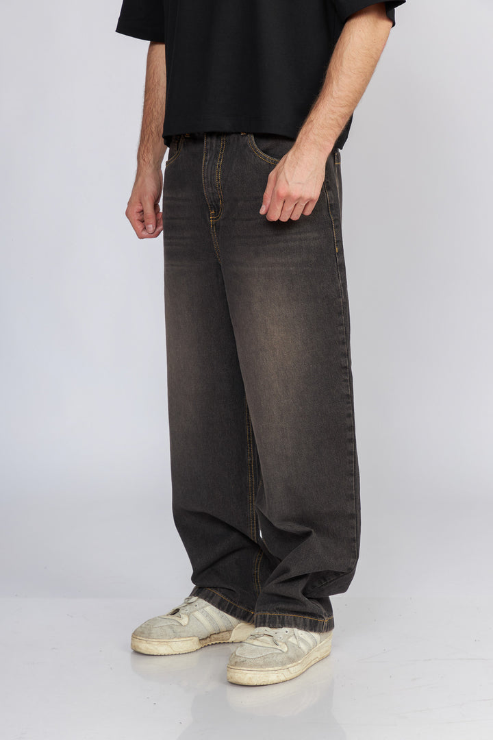 DENIM BAGGY WASHED BLACK