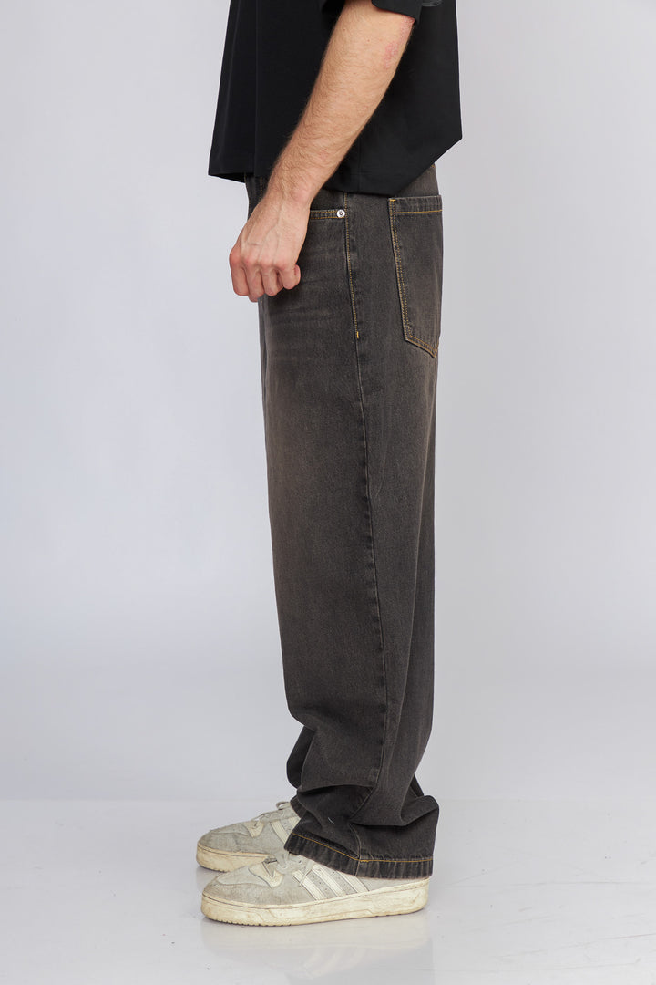 DENIM BAGGY WASHED BLACK