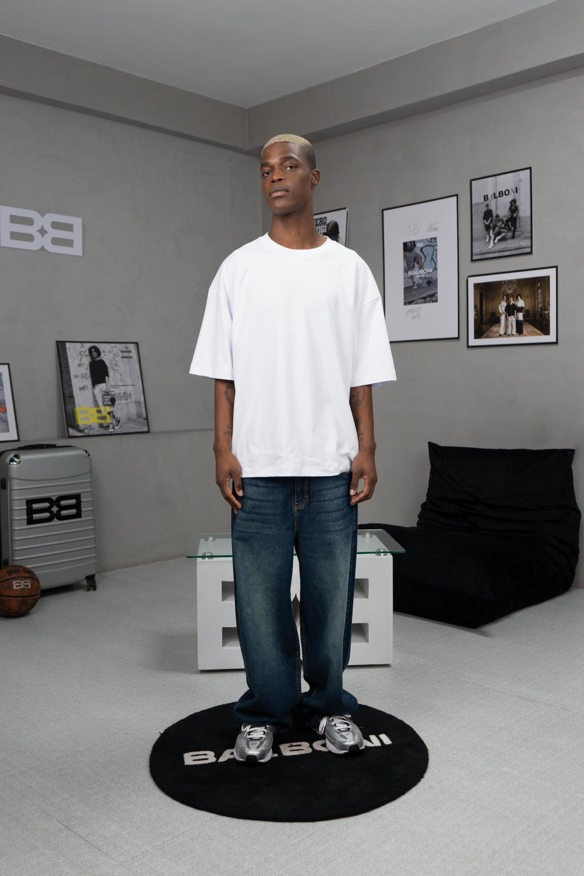 WHITE OVERSIZED POLO SHIRT