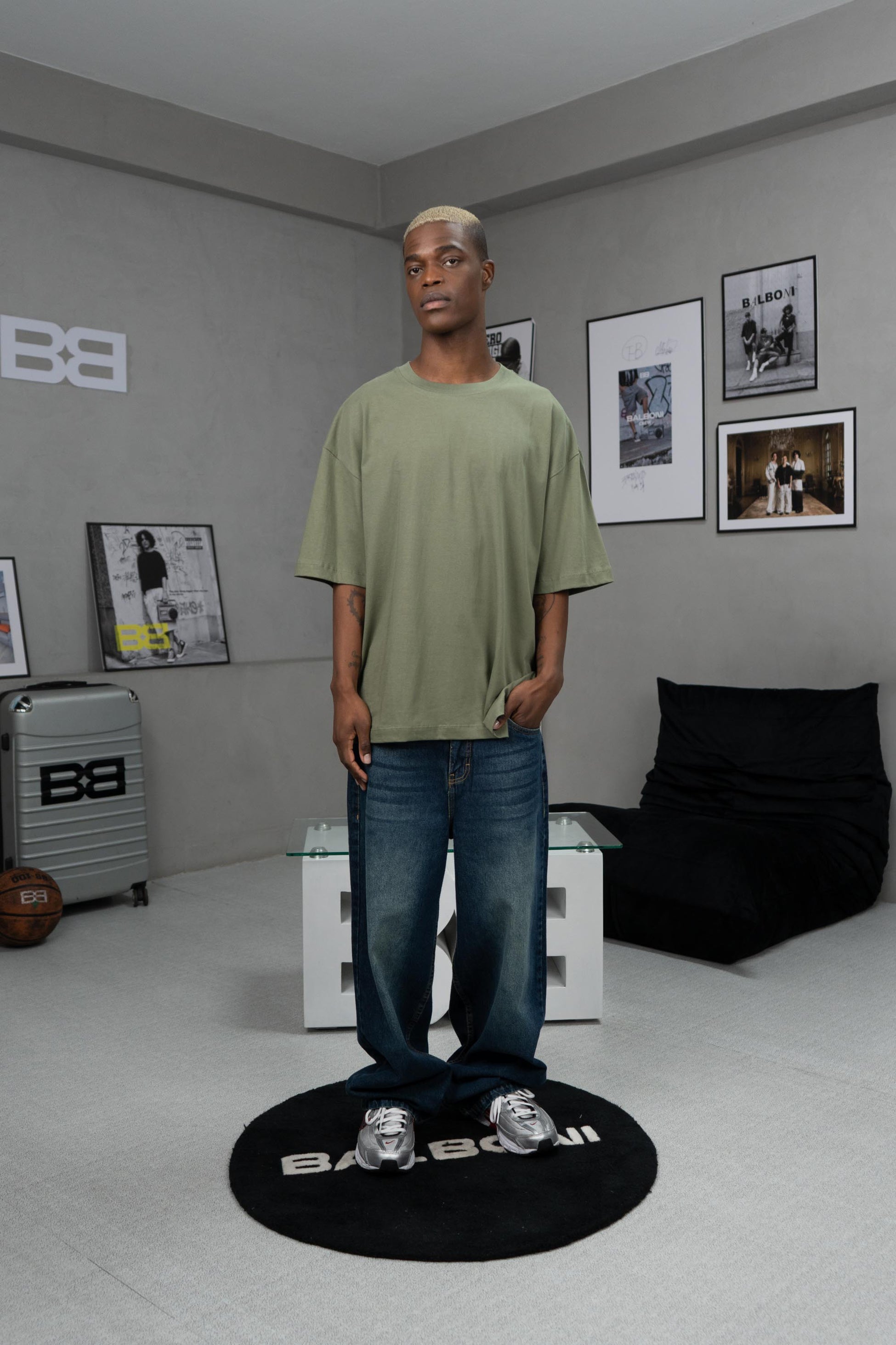 Military Green Oversized Polo Shirt