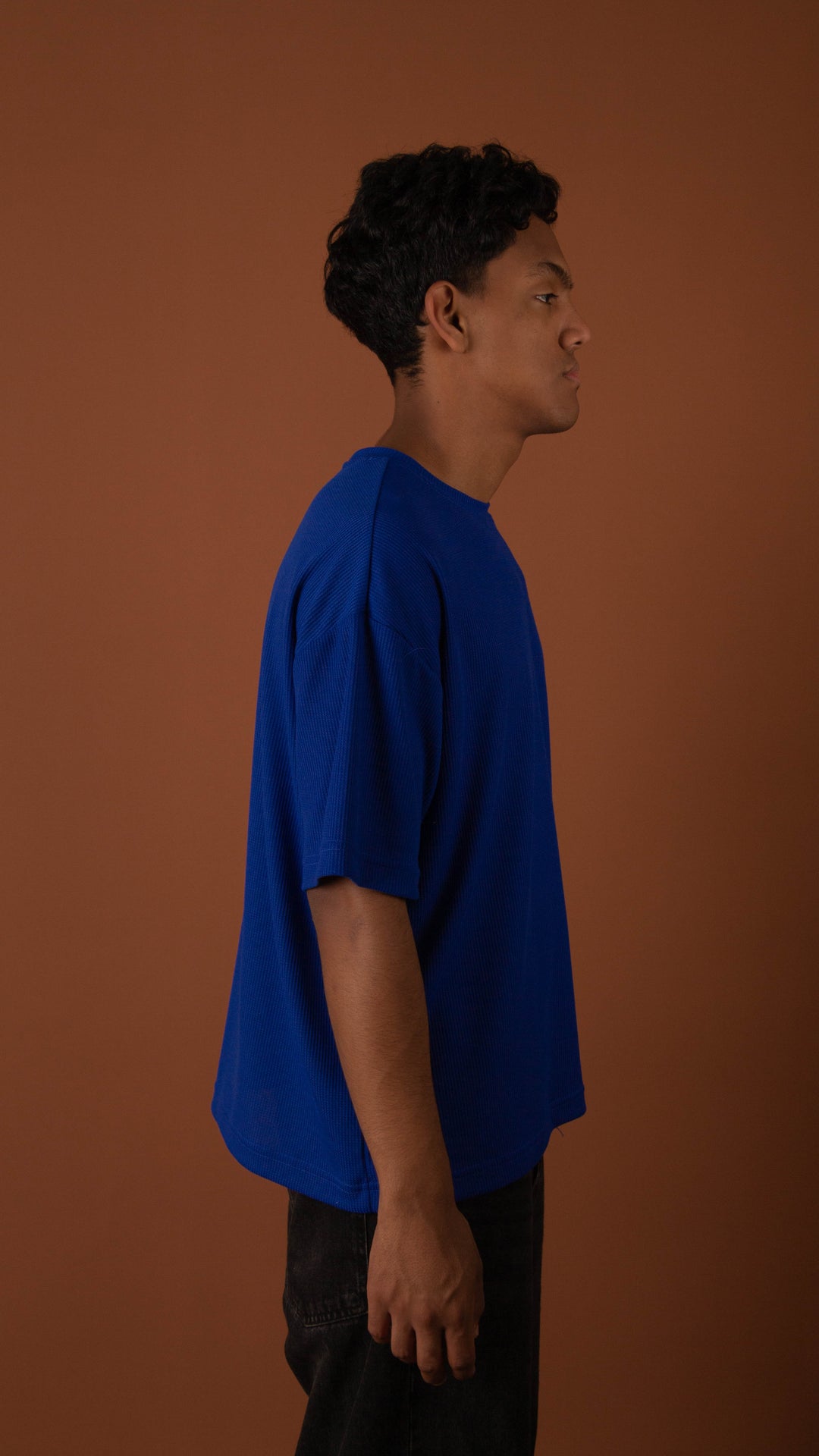 POLO OVERSIZE WAFFLE AZUL