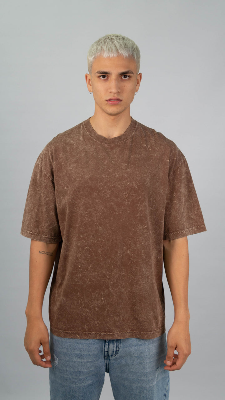 POLO OVERSIZE BROWN ACID WASH
