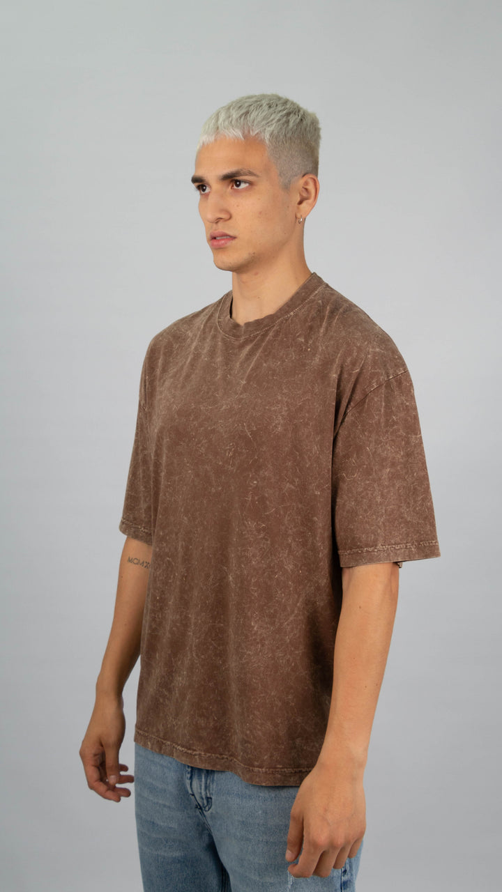 POLO OVERSIZE BROWN ACID WASH