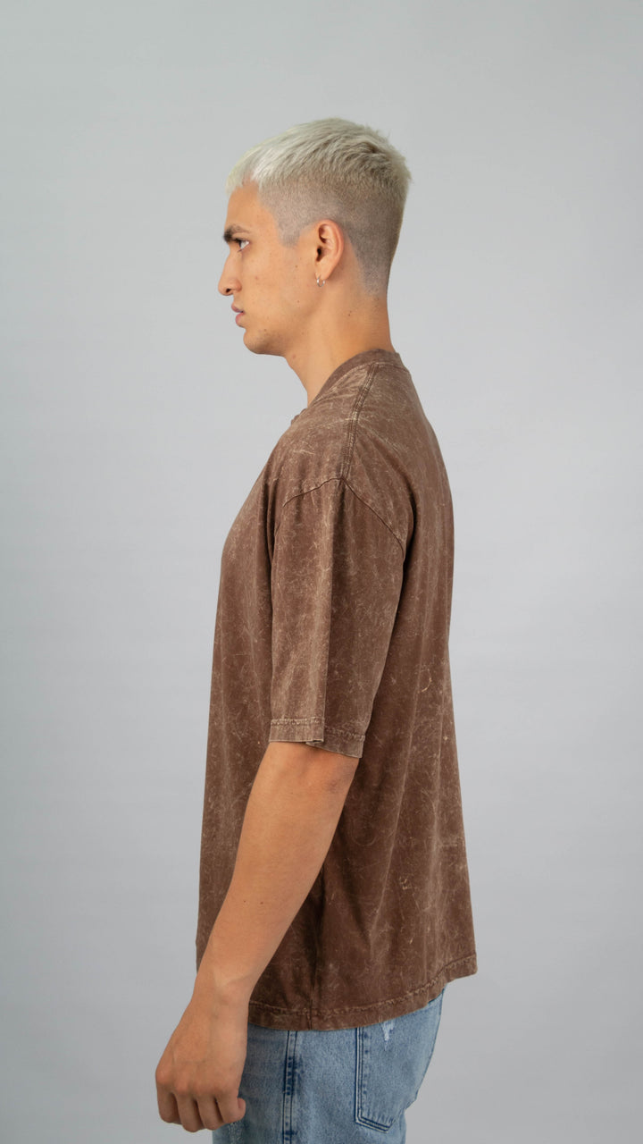 POLO OVERSIZE BROWN ACID WASH