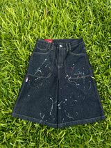SPLASH RAW DENIM SHORTS