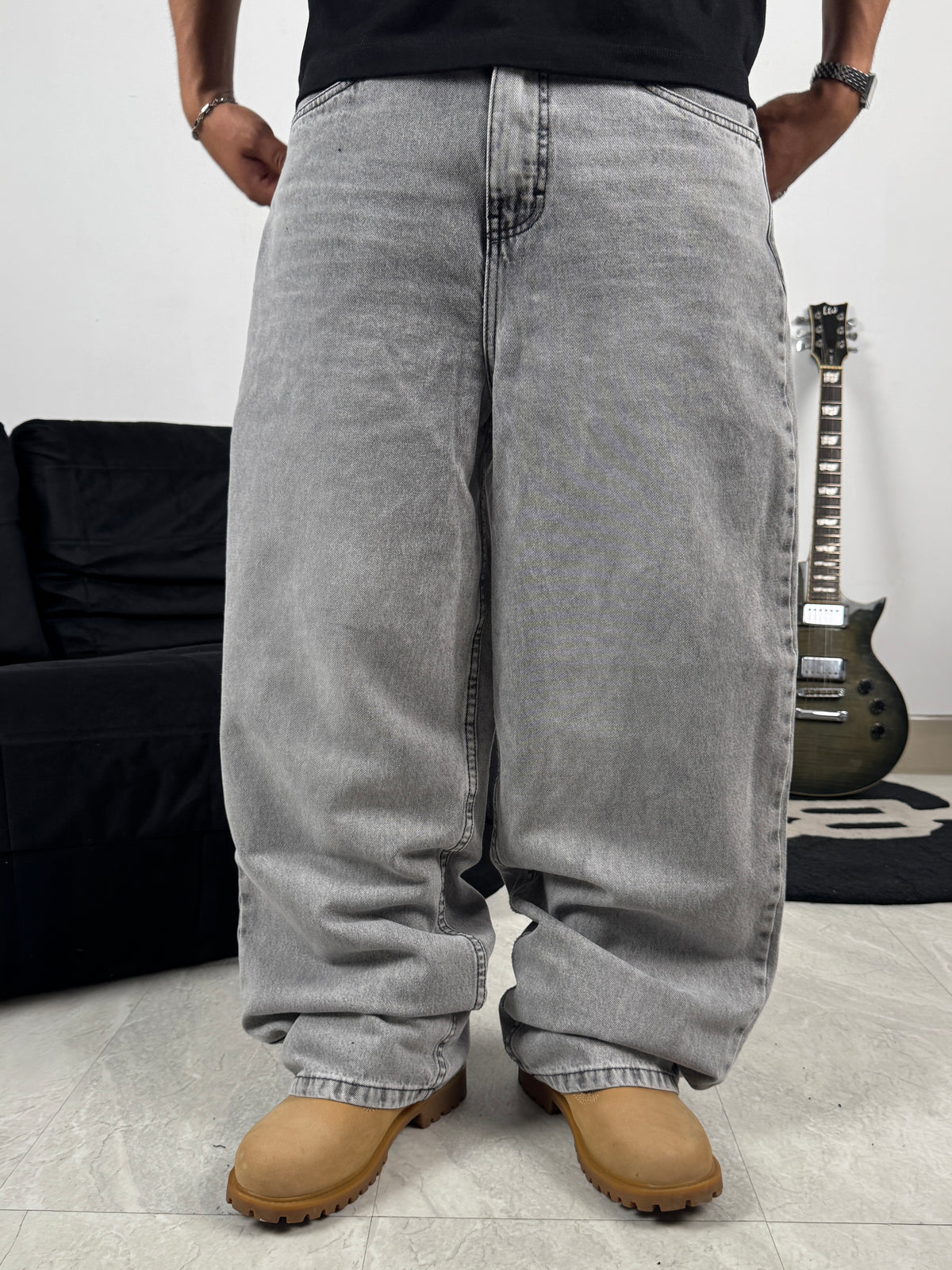 STONE BAGGY SILVER