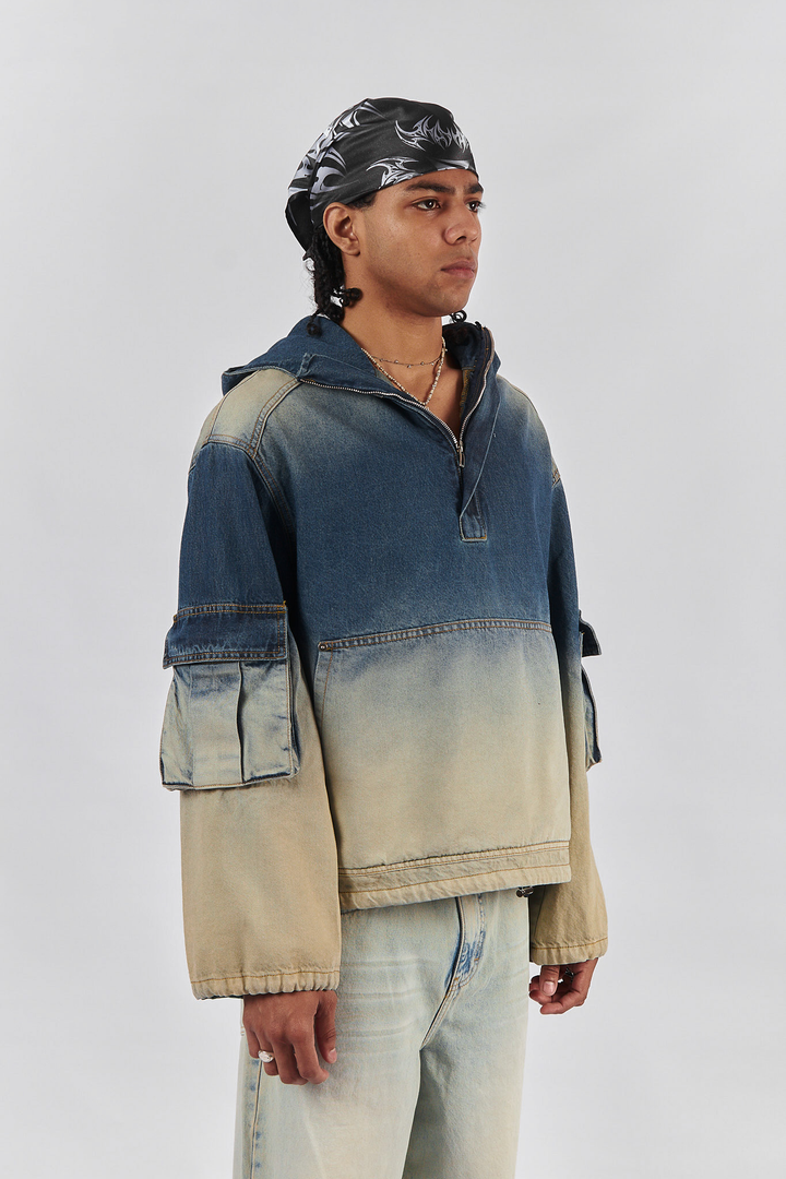 HOODIE DENIM MUD DYE