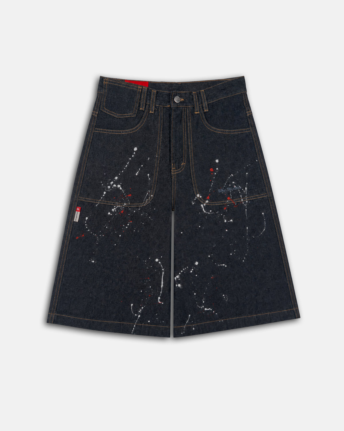 SPLASH RAW DENIM SHORTS