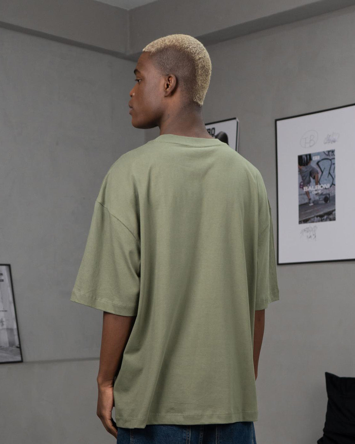 Military Green Oversized Polo Shirt