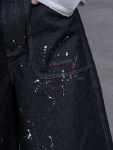 SPLASH RAW DENIM SHORTS