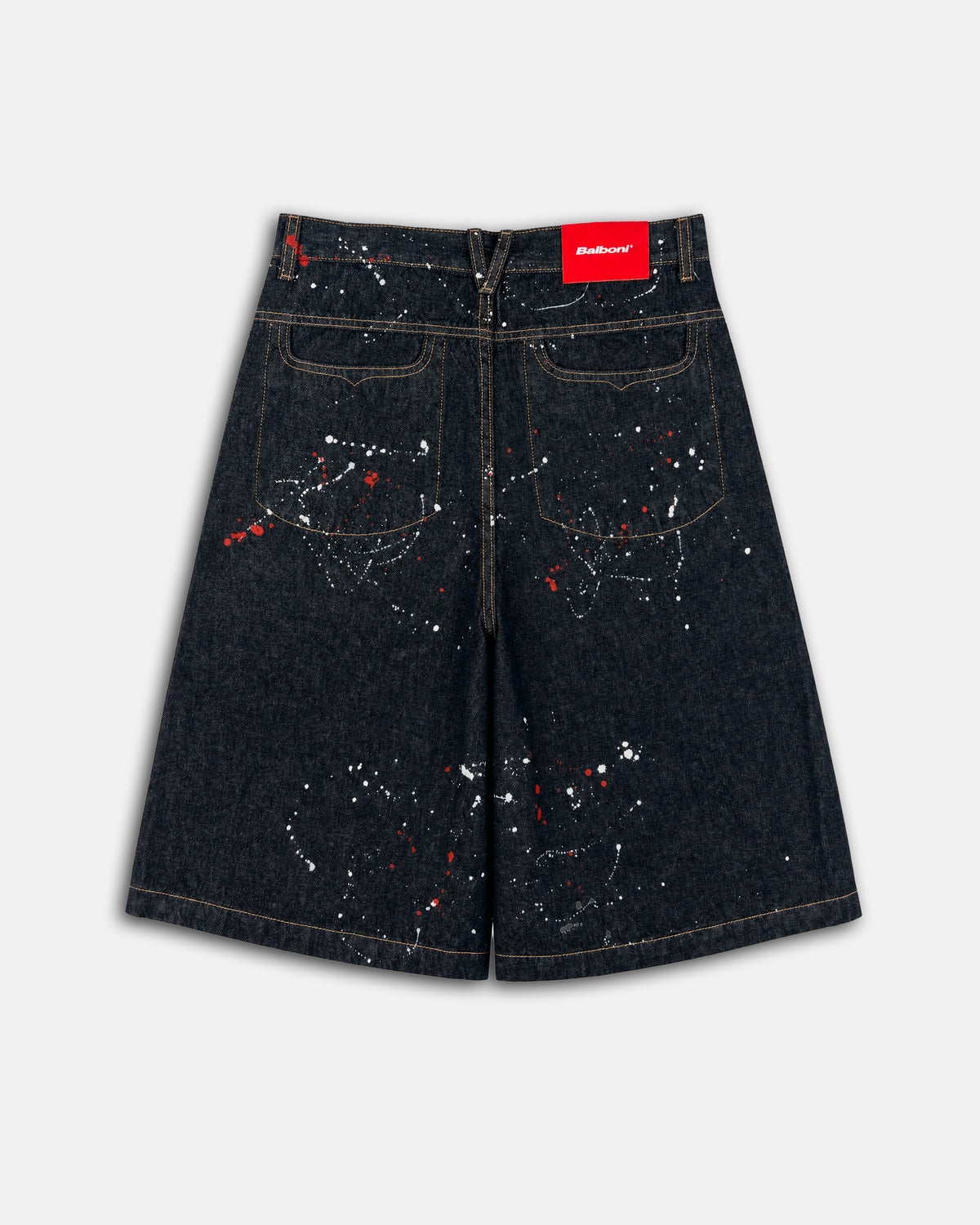 SPLASH RAW DENIM SHORTS