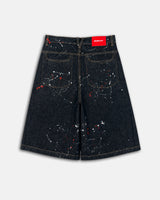 SPLASH RAW DENIM SHORTS